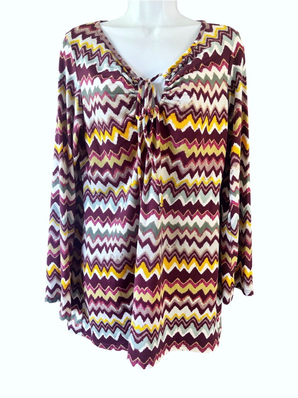 Earthbound Trading Co. Boho Keyhole V-Neck Top